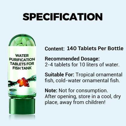 Aquarium Purifying Tablets [BUY 1 GET 1 FREE] – Safe for All Types of Fish | 1 tabs per tank